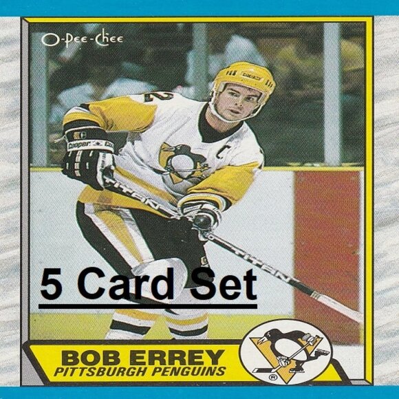 Bob Errey Pittsburgh Penguins NHL Hockey Card Collection  - 5 Card Set - Picture 1 of 6